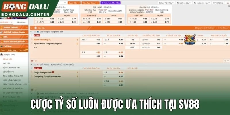 Cược tỷ số luôn được ưa thích tại Sv88