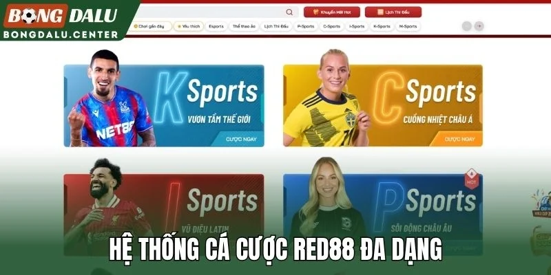 Hệ thống cá cược Red88 đa dạng