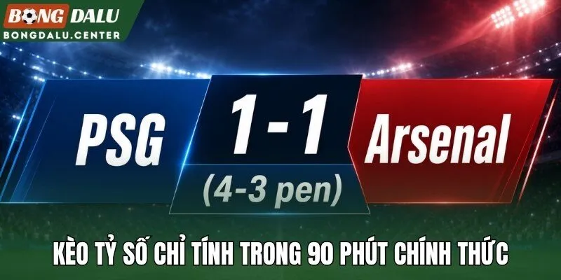 Kèo tỷ số chỉ tính trong 90 phút chính thức