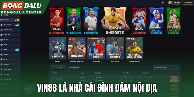 Vin88 là nhà cái đình đám nội địa